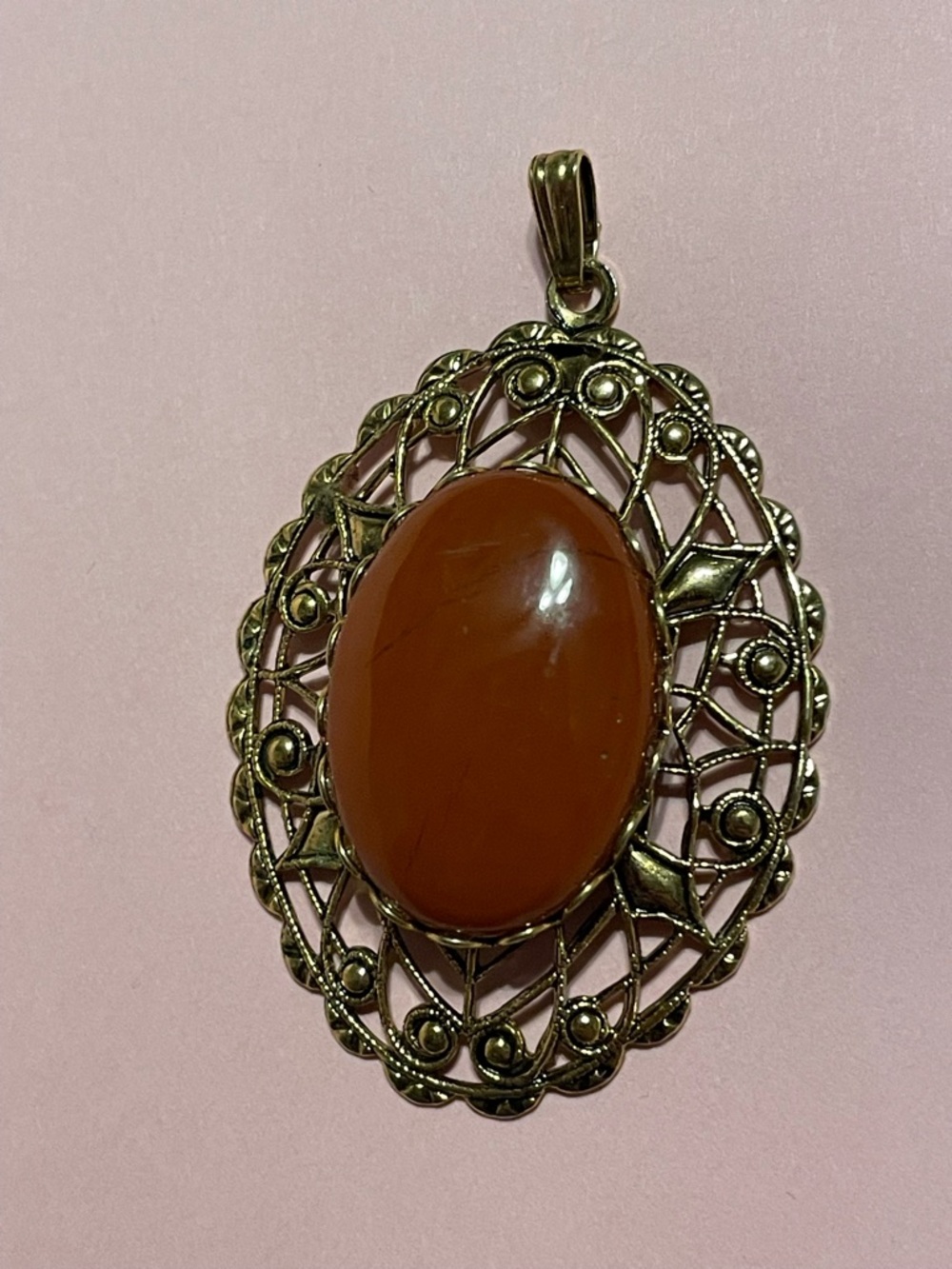 Vintage Carnelian Large Pendant #9319